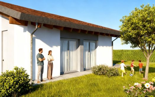 Boffalora sopra Ticino, di prossima realizzazione, villa su un unico livello con ampio giardino